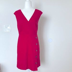 NWT- LOFT Red Faux button up dress